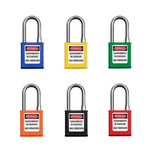 Cadeado Plastico Haste Aluminio 01 Chave 38x6.3mm Tagout