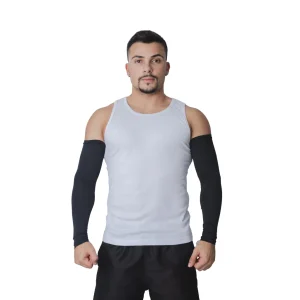 MANGUITO POLIESTER ELASTANO COM DEDAL UV 50 PRETO MAICOL